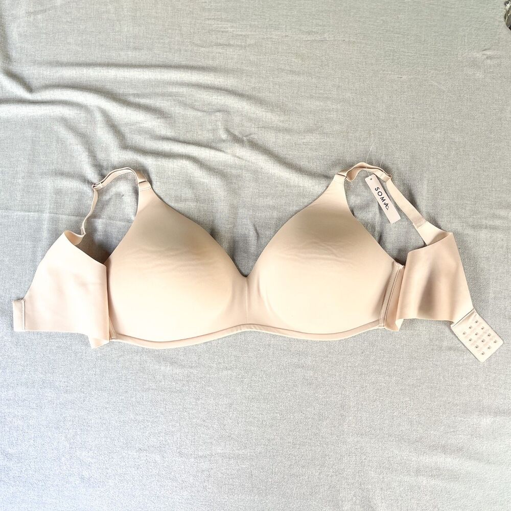 NWT Soma Vanishing 360 Wireless Bra in Pale Sand - Ultra Thin - Size 42C